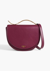 Moschino - Embellished leather shoulder bag - Purple - OneSize