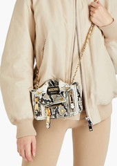 Moschino - Embellished snake-effect leather shoulder bag - White - OneSize