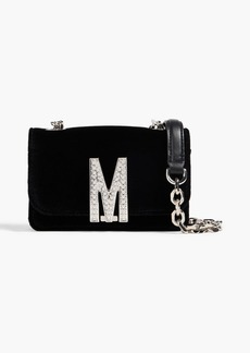 Moschino - Embellished velvet cross-body bag - Black - OneSize