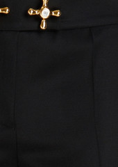 Moschino - Embellished wool-twill flared pants - Black - IT 44