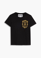 Moschino - Embroidered cotton-jersey T-shirt - Black - IT 40