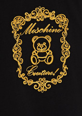 Moschino - Embroidered cotton-jersey T-shirt - Black - IT 38