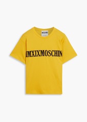Moschino - Embroidered cotton-jersey T-shirt - Yellow - XS