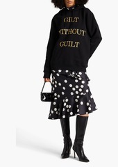 Moschino - Embroidered French cotton-terry hoodie - Black - IT 36