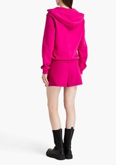 Moschino - Embroidered French cotton-terry hoodie - Pink - IT 36