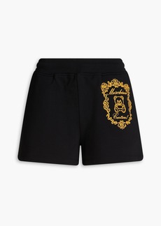 Moschino - Embroidered French cotton-terry shorts - Black - IT 38