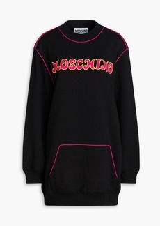 Moschino - Embroidered French cotton-terry sweatshirt - Black - IT 36