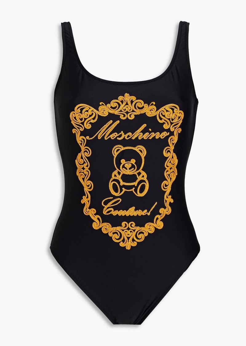 Moschino - Embroidered swimsuit - Black - IT 38