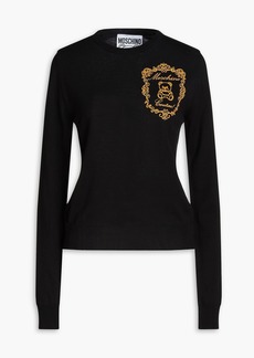 Moschino - Embroidered wool sweater - Black - IT 38