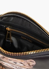 Moschino - Flocked leather shoulder bag - Black - OneSize