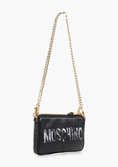 Moschino - Flocked leather shoulder bag - Black - OneSize
