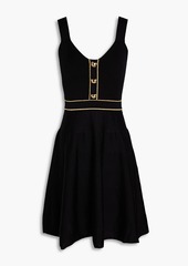 Moschino - Fluted ribbed wool mini dress - Black - IT 42
