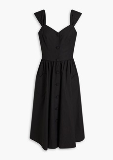 Moschino - Gathered cotton-blend poplin dress - Black - IT 36