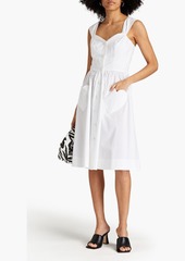 Moschino - Gathered cotton-blend poplin dress - White - IT 44