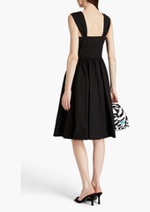 Moschino - Gathered cotton-blend poplin dress - Black - IT 38