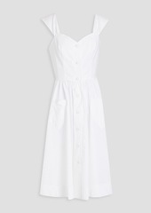 Moschino - Gathered cotton-blend poplin dress - White - IT 44