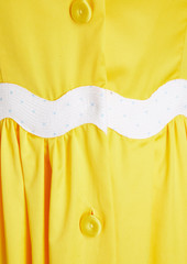 Moschino - Gathered cotton-blend poplin midi shirt dress - Yellow - IT 42