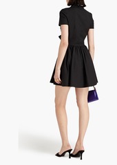 Moschino - Belted stretch cotton-poplin mini shirt dress - Black - IT 36