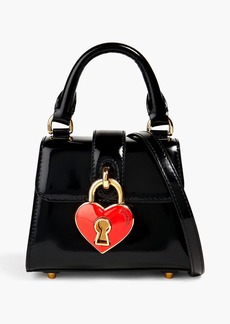 Moschino - Heart Lock patent-leather tote - Black - OneSize