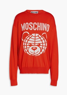 Moschino - Intarsia-knit cotton sweater - Red - M