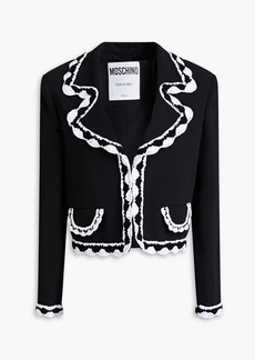 Moschino - Macramé-trimmed crepe jacket - Black - IT 42