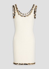 Moschino - Metallic waffle-knit wool mini dress - White - IT 36