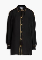 Moschino - Piped silk crepe de chine shirt - Black - IT 42
