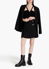 Moschino - Pleated grain de poudre wool mini wrap skirt - Black - IT 46