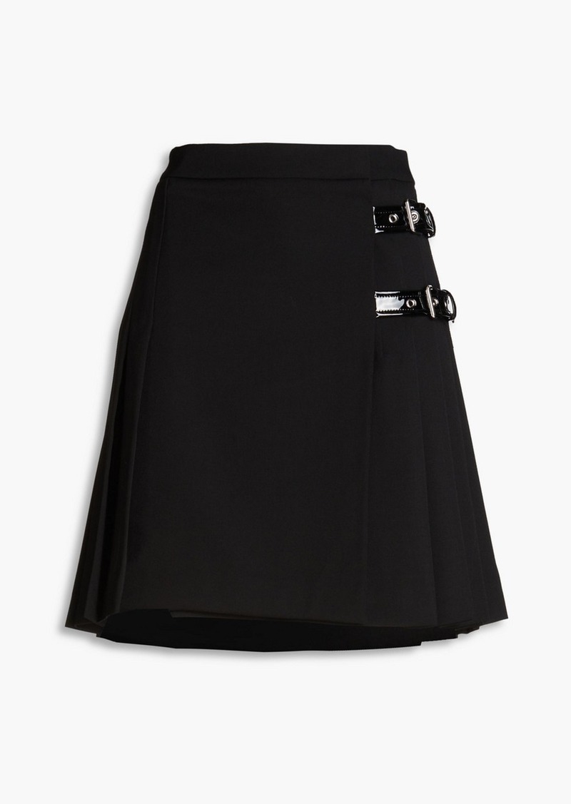 Moschino - Pleated grain de poudre wool mini wrap skirt - Black - IT 46