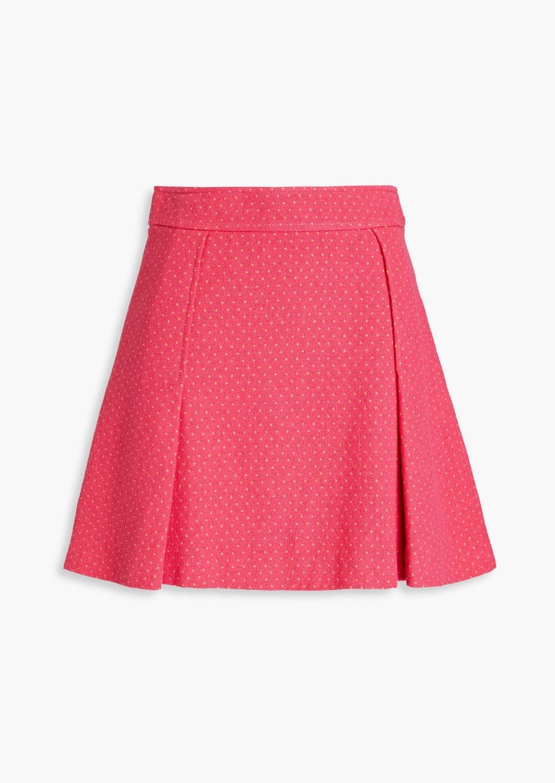 Moschino - Pleated polka-dot cotton-blend tweed mini skirt - Pink - IT 46