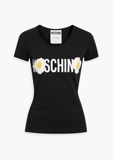 Moschino - Printed cotton-jersey T-shirt - Black - IT 36