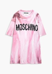Moschino - Printed cotton-jersey T-shirt - Pink - M