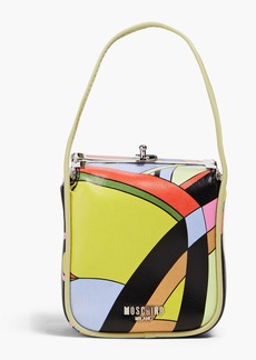 Moschino - Printed faux leather tote - Green - OneSize