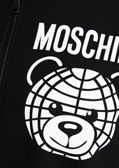 Moschino - Printed French cotton-terry hoodie - Black - IT 38