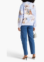 Moschino - Printed French cotton-terry hoodie - Blue - IT 36