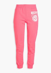 Moschino - Printed French cotton-terry track pants - Pink - IT 38