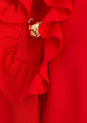 Moschino - Ruffled silk top - Red - IT 40