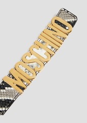 Moschino - Snake-effect leather belt - White - IT 40