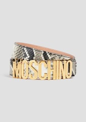 Moschino - Snake-effect leather belt - White - IT 40