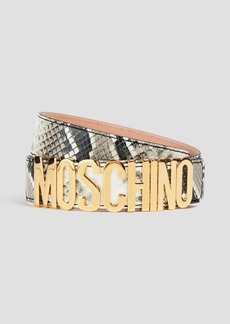 Moschino - Snake-effect leather belt - White - IT 38