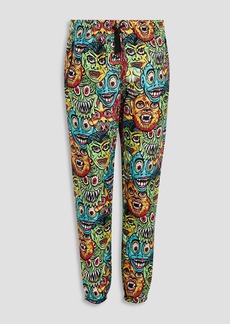 Moschino - Tapered printed twill drawstring pants - Multicolor - IT 48