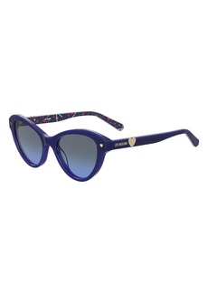 Moschino 52mm Cat Eye Sunglasses in Blue/Grey Shaded Blu at Nordstrom Rack