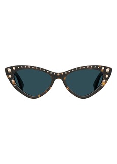 Moschino 53mm Cat Eye Sunglasses in Havana/Blue Shaded at Nordstrom Rack