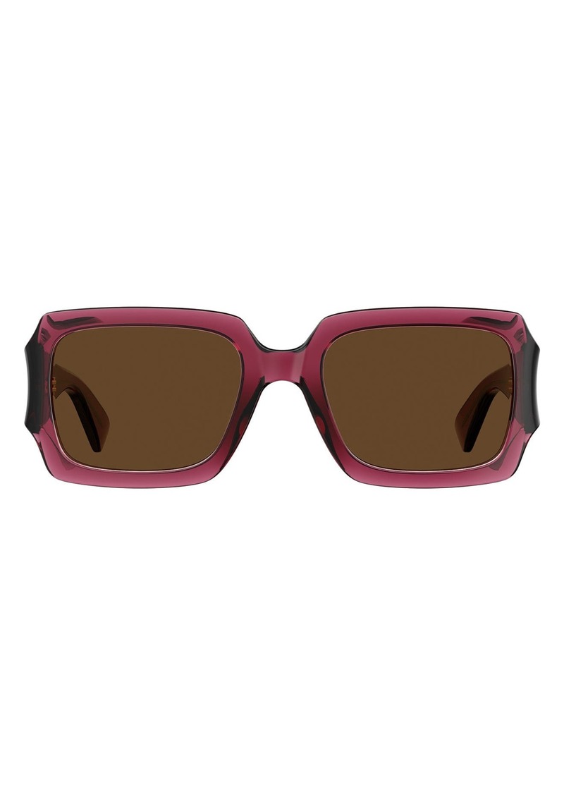 Moschino 53mm Rectangular Sunglasses in Red/Brown at Nordstrom Rack