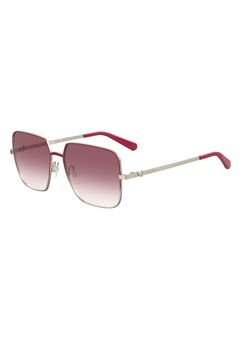 Moschino 56mm Square Sunglasses in Red/Burgundy Shaded at Nordstrom Rack