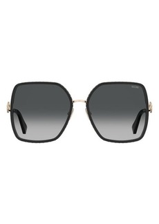Moschino 57mm Gradient Square Sunglasses