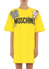 Moschino Animal Patches Logo Graphic T-Shirt Minidress in Fantasy Print Yellow at Nordstrom