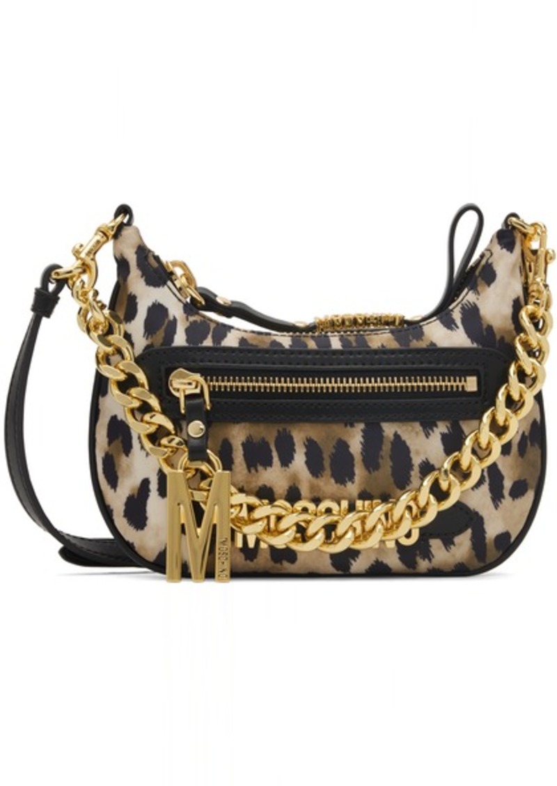 Moschino Beige & Black Multipockets Nylon Bag