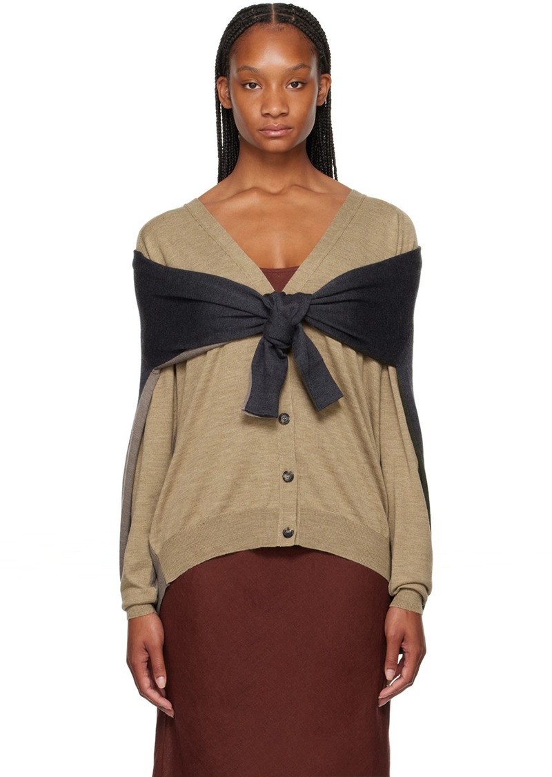 Moschino Beige & Gray Layered Cardigan