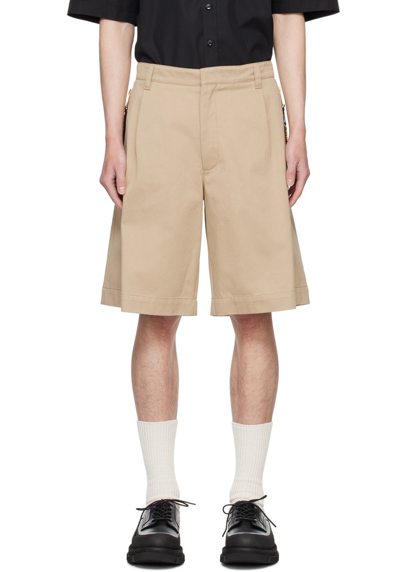Moschino Beige Pleated Shorts